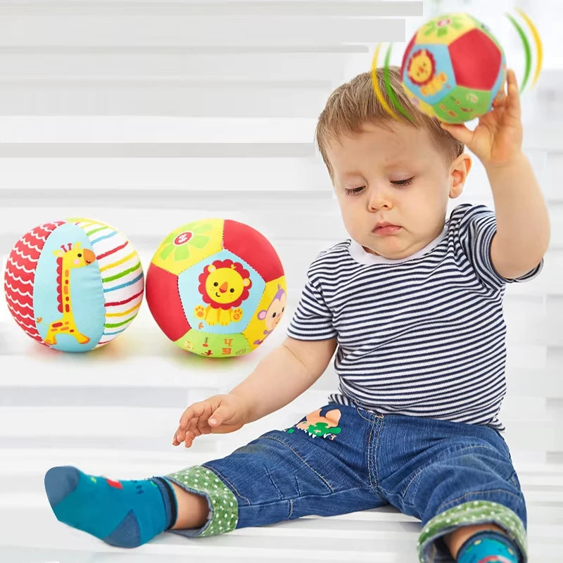 Rattles for Baby Toys 0 12 Months Soft Cloth Rattle Ball with Bell Teether Babies Grasp Training Educational Toys for Newborns