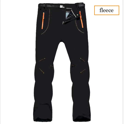 2024 Winter Fleece Hiking Pants Thick Warm Waterproof Trousers Windproof Outdoor Soft Shell Trousers Trekking Camping Ski Pants