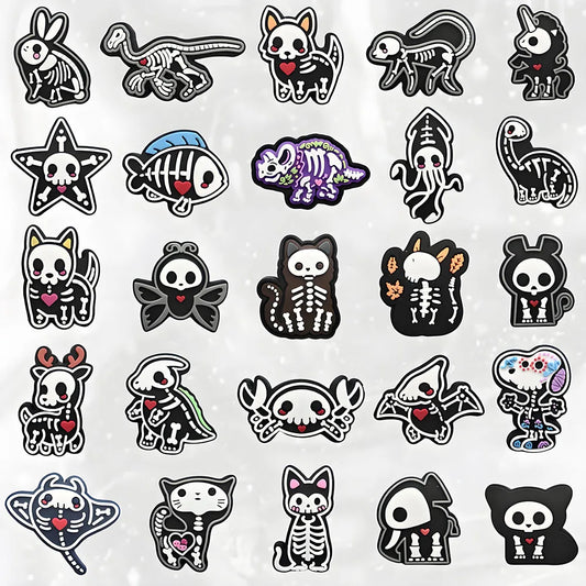 25-100PCS X-ray Animals Shoe Charms For Sandals,Shoe Decoration Accessories Shoe Pins Great Gift For Men Wom