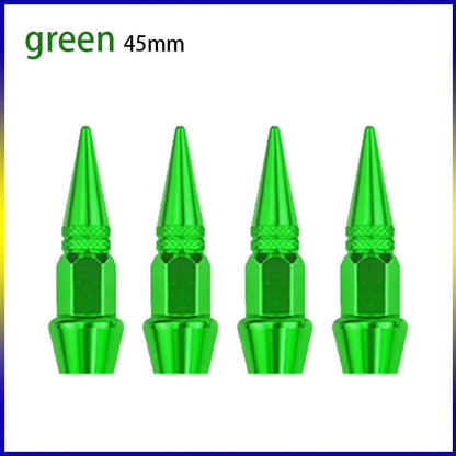 4pcs 45mm 60mm Universal Car Tire Valve Stem Cap Wheel Rim Stem Spike Shaped Dust-proof Air Metal Cap Cover for Motorcycle
