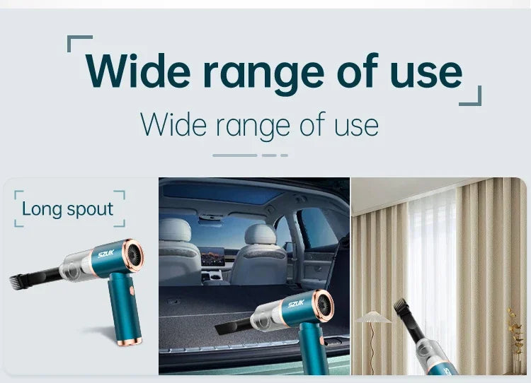 SZUK Mini Car Vacuum Cleaner 165000Pa Powerful Vacuum Cleaner Strong Suction Handheld Portable Wireless Vacuum Cleaner for Car