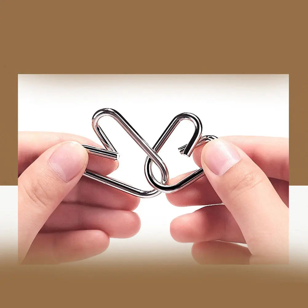 20Pcs Ring Puzzle Set Premium Metal Intelligence Puzzle Buckle Educational Brain Teaser Game for Logic Training and Stress