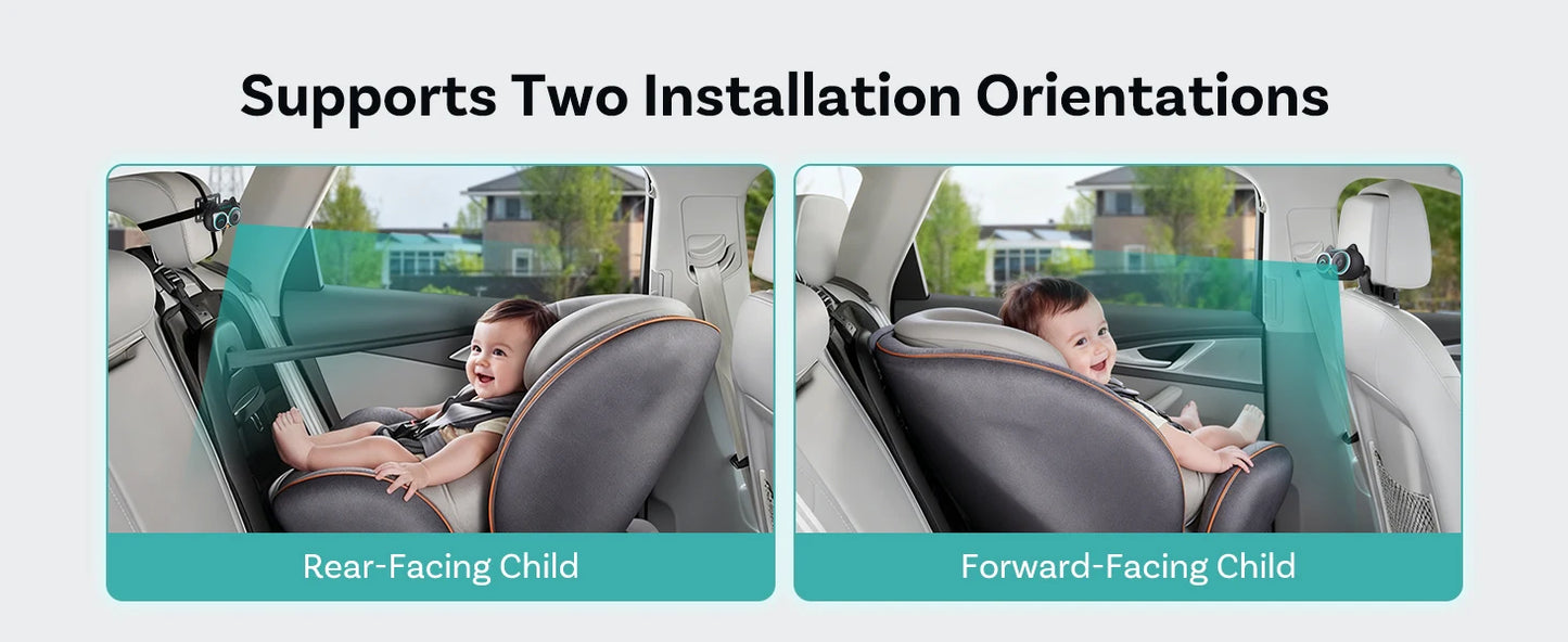 Ottocast Cabin Care Wireless CarPlay Adapter 1080P Car Rear Seat Camera 150° Wide Angle Night For Kids & Pets For Benz Toyota VW
