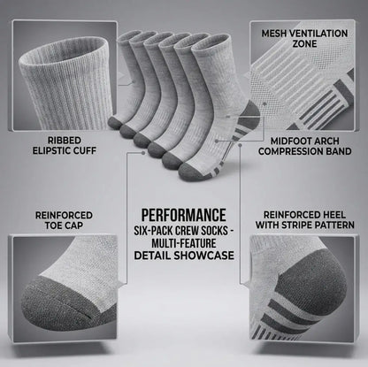INSELLE Men's Professional Sports Socks, Towel Bottom, Shock Absorbent, Buffer, Arch Protection, Odor proof, Sweat wicking