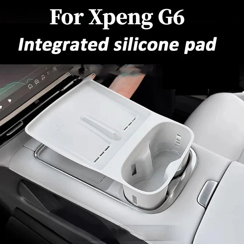 For Xpeng G6 2025 2026 Wireless Charging Pad Silicone Pad Cup Holder One Decoration Automobile Refit Accessory Set