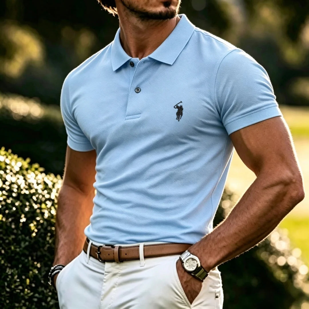 100% pure cotton high-end brand men's short sleeve polo shirt 2026 summer luxury fashion pony embroidery golf top casual T-shirt