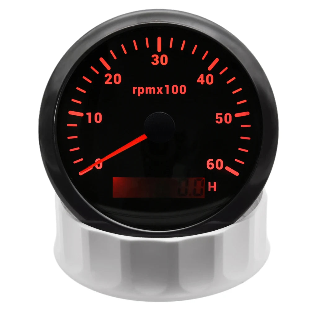 AD 85MM Tachometer with LCD Hour Meter For Marine Boat Car RPM Gauge 0-3000 4000 8000 RPM Meter Tach Sensor 7Colors Backlight