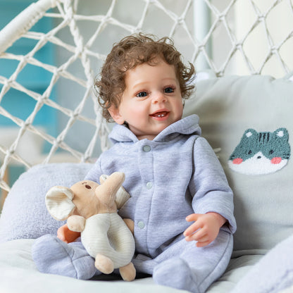 NPK 55CM Reborn Baby Boy Doll Full Body Soft Silicone Real Touch Yannik Children's Bath Toy Waterproof Ideal Gift