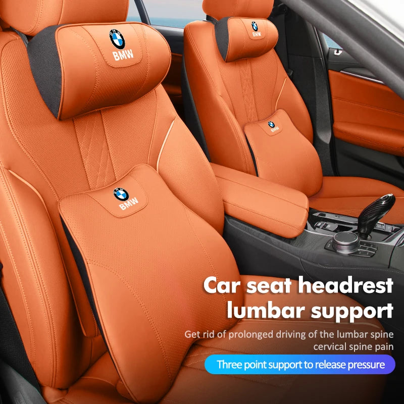 Car Headrest Lumbar Support Pad Seat Back Pillow Auto Interior Accessories For BMW E87 E70 E91 E30 G20 E92 E93 E60 E46 E90 G30