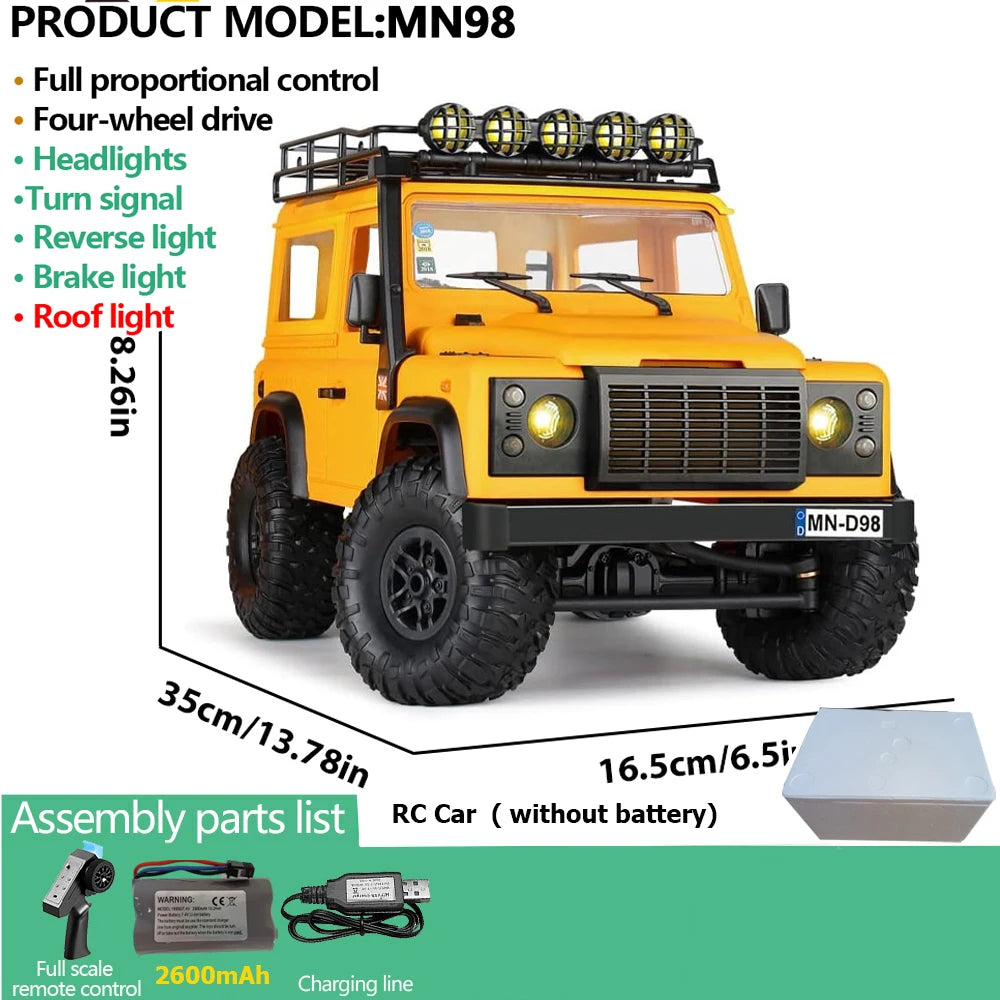 Upgrade MN99S MN98 1:12 RC Car MN Model RTR 2.4G Remote Control Car Climbing Defender 4WD RC Truck Off-road RC Toys As Kids Gift