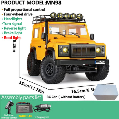 Upgrade MN99S MN98 1:12 RC Car MN Model RTR 2.4G Remote Control Car Climbing Defender 4WD RC Truck Off-road RC Toys As Kids Gift