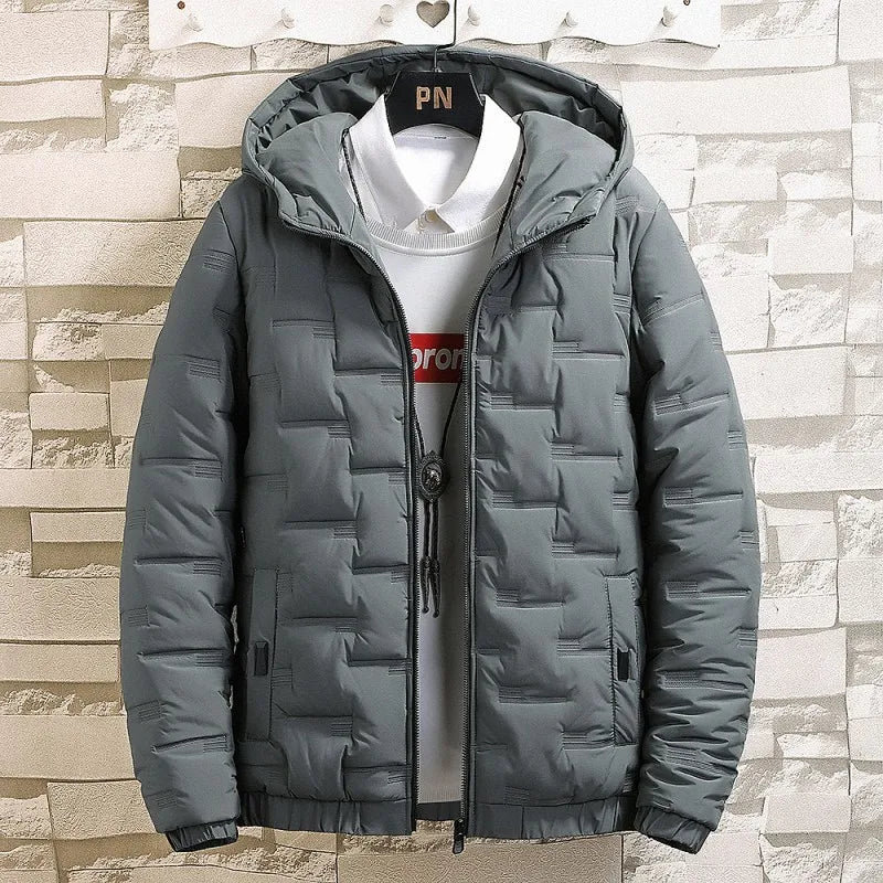 2025 New Winter New Cotton Jacket Men's Baseball Collar Mesh Pressed Lightweight Cotton Jacket Vintage Flight Casual Long Sleeve