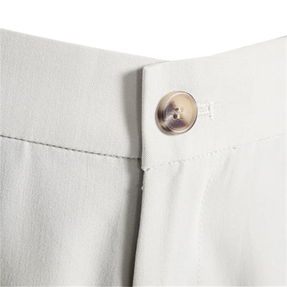 AIOPESON Spring Fit Slim Men’s Formal Pants Solid Color Zipper Pocket Business Casual Wrinkle Resistant Daily Trousers