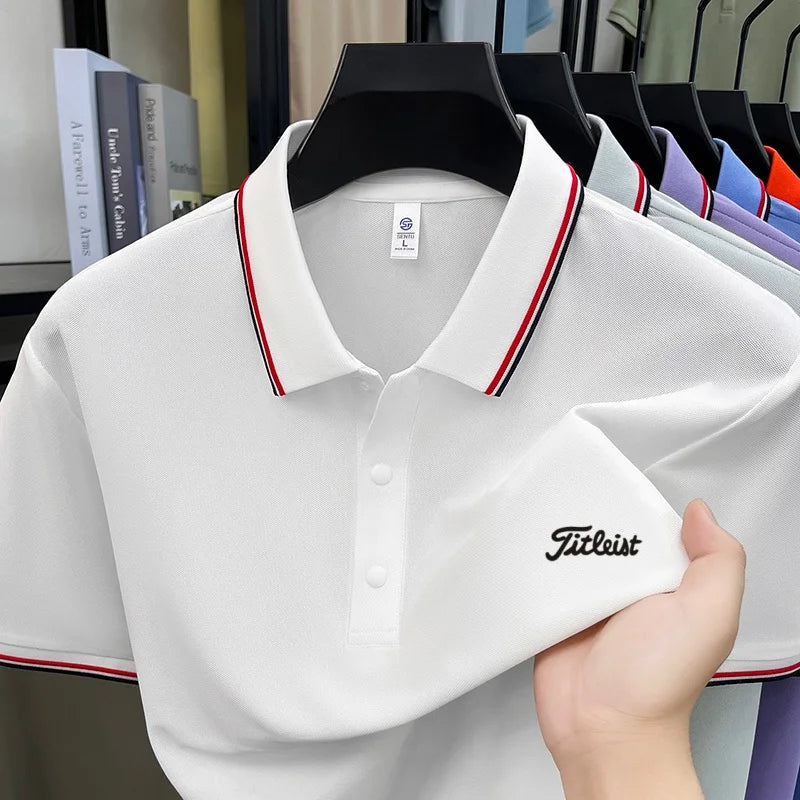 Luxury Men's Polo Shirt Summer Quick-dry Cooling Breathable Short Sleeve Versatile Business Golf Fashion Premium Embroider Tee