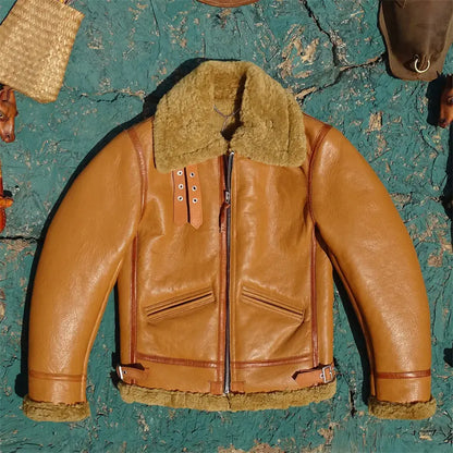 2-in-1 Value! Double-Layered Full-Grain Imported Shearling Leather Jacket, Unisex, Ultimate Warmth for Cold Weather plus size5xl