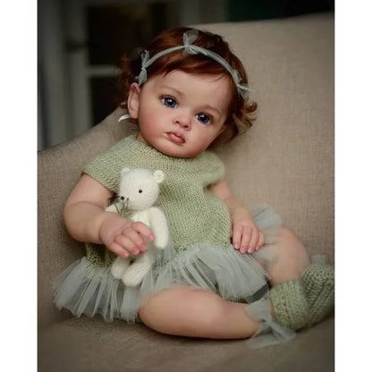 60 CM 3D Paint Skin Cloth Body Silicone Reborn Baby Doll For Girl Tutti Blood Vessels Bebe Lifelike Art Hand Made Reborn Toddler