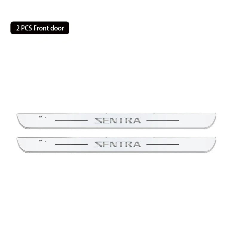 Customized Car Door Sill Light Logo for Nissan Sentra Projector Lamp USB Power Moving LED Welcome Pedal Car Scuff Plate Pedal