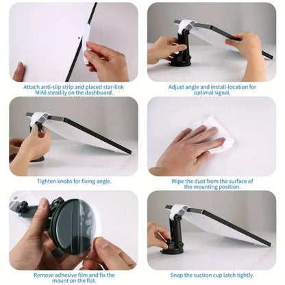 Suitable For Starlink Mini Car Suction Cup Holder, Used For Dashboard, Easy To Install. Ensure Stability While Driving