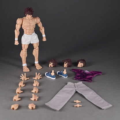 Baki Hanma Action Figure Muscular Body With 3 Extra Heads Pvc Anime Fighting Doll Collectible Desktop Model Toy Fan Gift