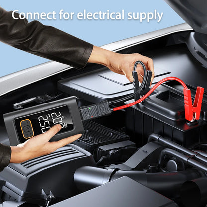 12V Car Jump Starter Multifunctional Tire Inflator Air Compressor Power Bank Emergency Battery Booster Rescue Tool for Car SUV