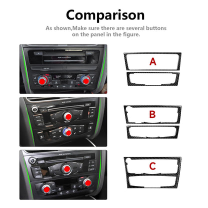 Car Center Console Gear Shift Panel Set, For Audi A4 S4 RS4 A5 S5 RS5 (2007-2016) Carbon Fiber Interior Sticker Trim Accessories