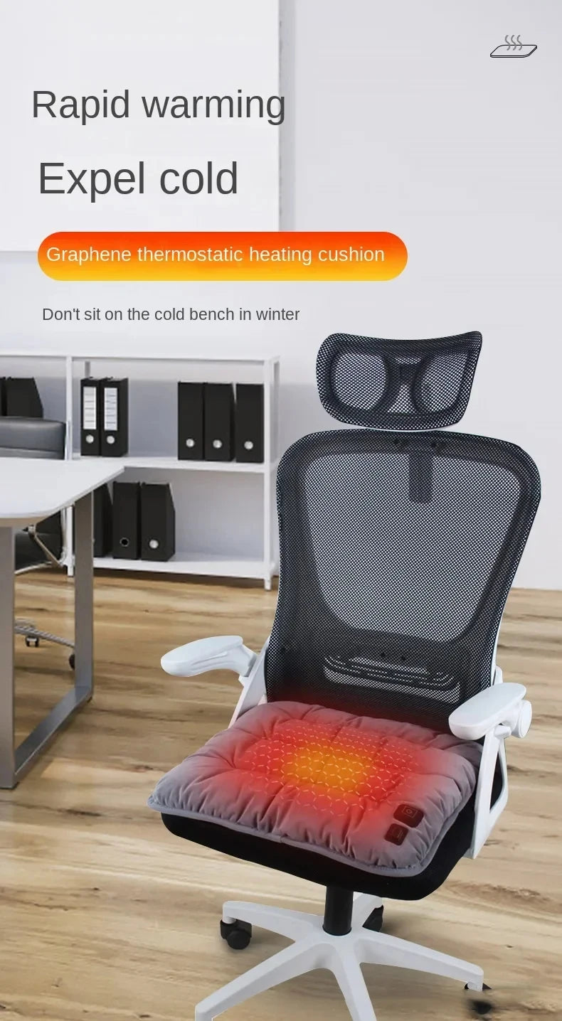 Adjustable Temperature Graphene Seat Cushion Car Winter Plush Seat Cushion 12V Universal Warm USB Electric Heating Seat Cushion
