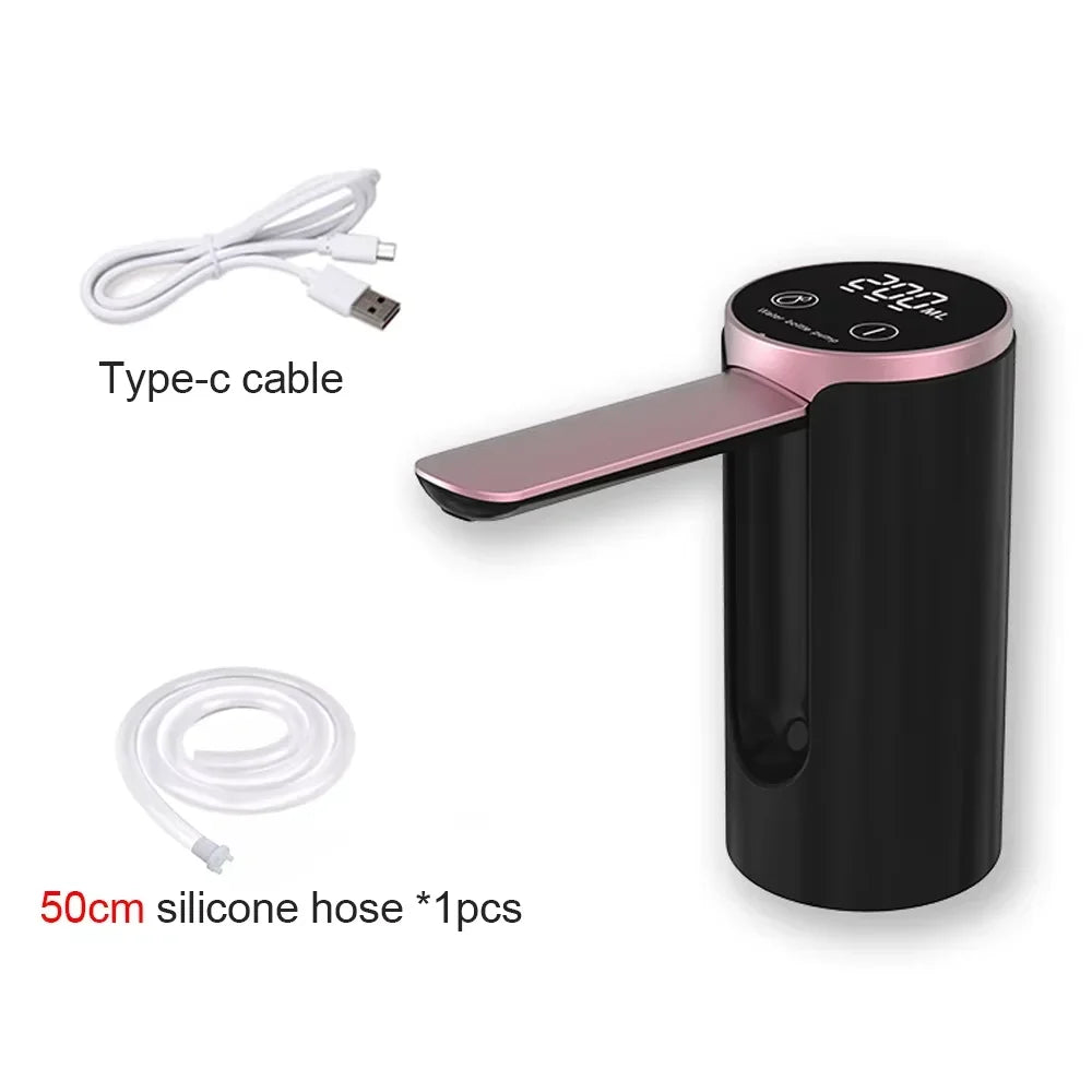 1200mAh Type-C Rechargeable Electric Water Bottle Pump LED Display Automatic Touch Button 3 Quantitative Water Dispenser