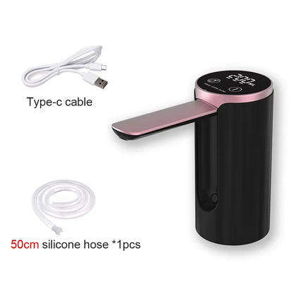 1200mAh Type-C Rechargeable Electric Water Bottle Pump LED Display Automatic Touch Button 3 Quantitative Water Dispenser