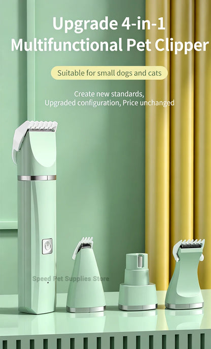 New 4-in-1 Electric Pet Multi functional Beauty Tool Set Dog Hair Clipper Rechargeable Pet Hair Clipper Shaver Cat Supplies