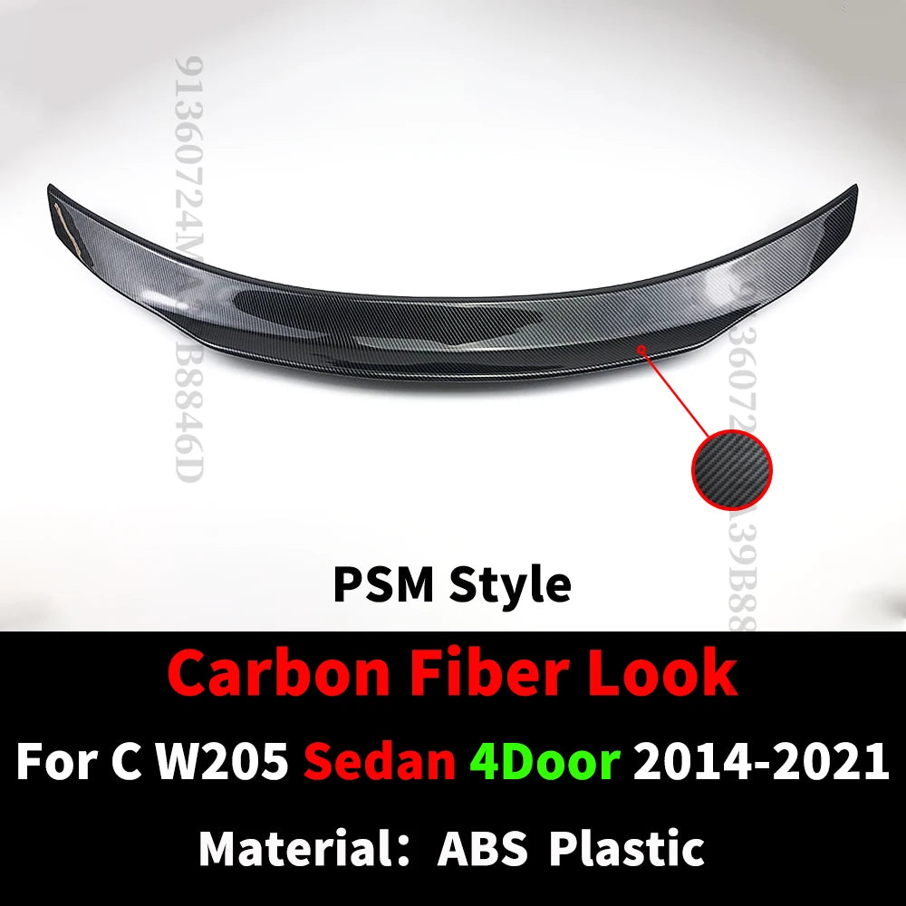 Rear Spoiler Wing Tail Splitter Diffuser Trunk Body Kit Decoration For Mercedes Benz C W205 and C63 C43 AMG 4Door 2014-2021