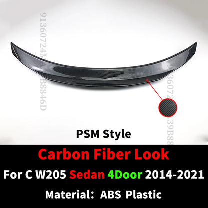 Rear Spoiler Wing Tail Splitter Diffuser Trunk Body Kit Decoration For Mercedes Benz C W205 and C63 C43 AMG 4Door 2014-2021