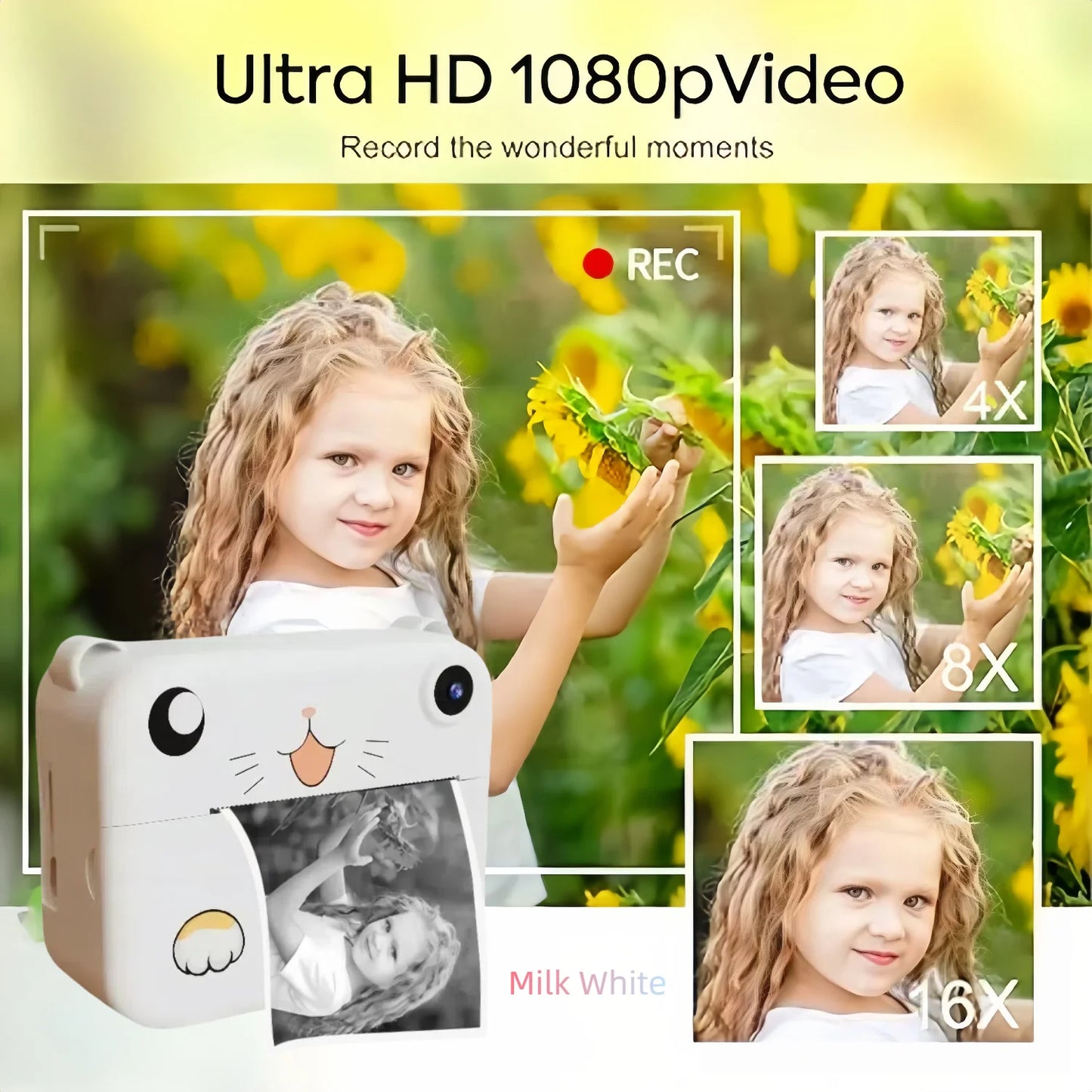 Digital Children Camera For Photography Mini Printer Portable Thermal Instant Print Photo Kids Camera 1080P HD 2.4inch Toy Gifts