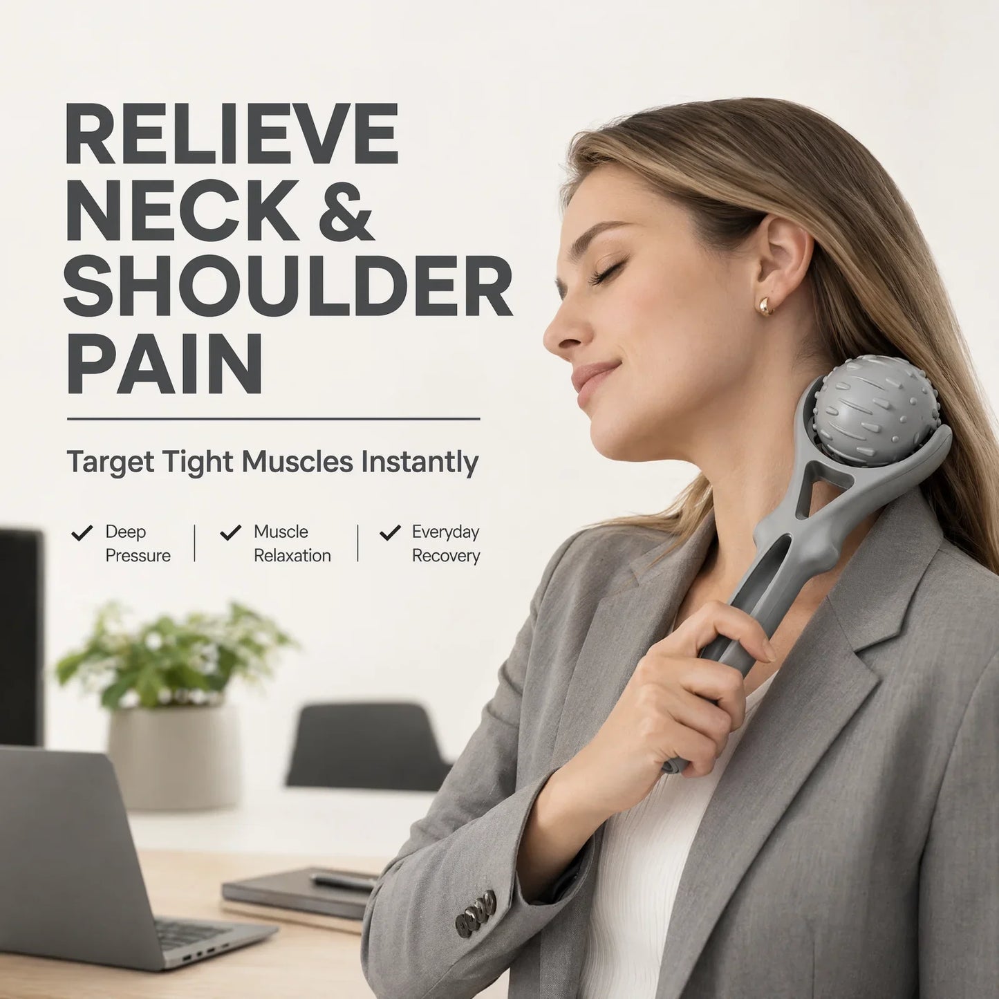Handheld Fascia Massage Ball Deep Tissue Muscle Roller Trigger Point Massager Neck Back Foot Pain Relief Recovery Tool
