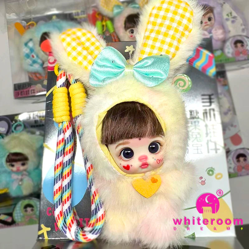 Doll accessori Furry Animal Mini Doll Plush Toy BJD Pendant Mobile Phone Lanyard Backpack Autumn Winter NewYear Gift Girl Plush