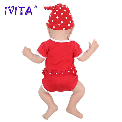 IVITA WG1525 18.5inch 3.29kg 100% Full Body Silicone Reborn Baby Doll Realistic Girl Dolls Soft Baby DIY Blank Children Toys
