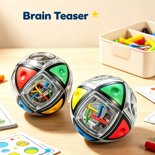 Twisty String Puzzle Ball, 3D Brain Teaser Fidget Cube Toy, Color Matching Logical Thinking Game for Kids Ages 3+