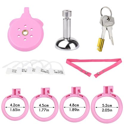 FRRK 4 Size Rings Resin Sissies Urethral Inverted Male Chastity Cage With Metal Urine Catheter 정조대 Penis Lock BDSM Men's Sex Toy