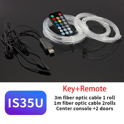 Car Interior Led Decorative Lamp Remote App EL Wiring Neon Strip For Auto DIY Flexible Ambient Light USB Party Atmosphere Diode