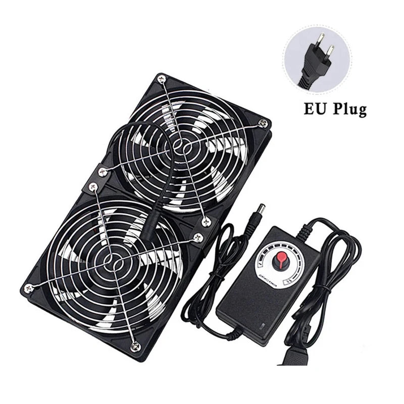 12cm 3000RPM Exhaust and Cooling Fan with 3V to 12V Controller for BTC Miner PC Chassis Workstation Cabinet Server Radiator