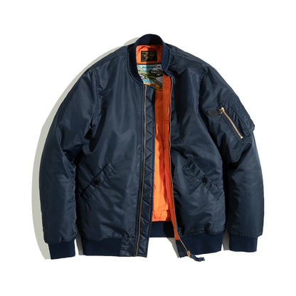 Maden MA1 Pilot Cotton Jacket Thickened Baseball Jacket Warm Padding Flight Coat Winter Brand Men's Clothing Green
