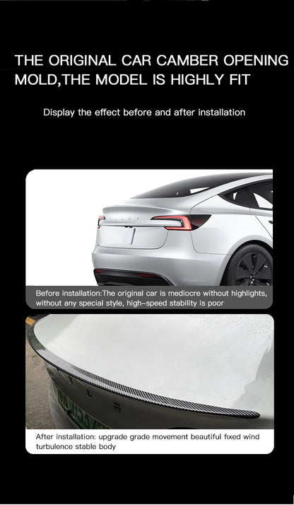 Car ABS Spoiler Carbon Fiber For Tesla Model 3 Highland 2025-2026 Original High-performance Exterior Model3 Model Y Accessories