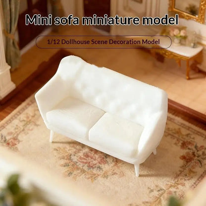 [DO]Dollhouse Living Room Furniture Decoration Dollhouse Simulation Cloud Sofa Model Dolls House Micro Scene Pretend Play Toys