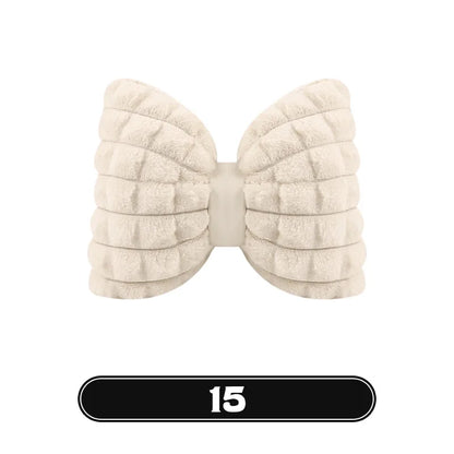 Bowknot Women's Car Seat Cover Winter Plush Warm Girl Cute Car Cushion Pink Bow Headrest Waist Car Interior Accessories