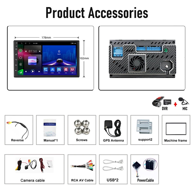 7''  For VW Polo MK4 2001-2007 Car Radio Stereo Android 15 Auto Navi CarPlay Wifi Rear Camera Head Unit GPS FM BT Google Map FM