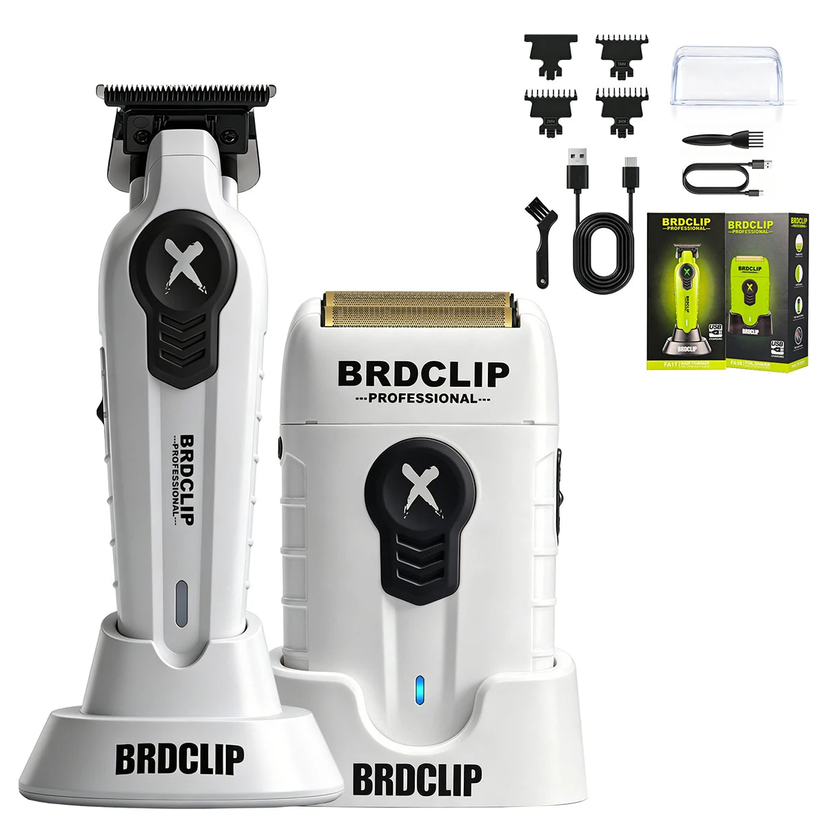 Professional Cordless Barber White Kit For Men Hair Clipper 7500RPM  Electric Hair Trimmer 7700RPM X Series Shaver 8000RPM With