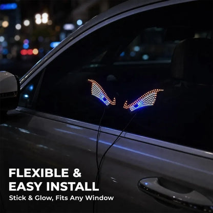 Dynamic Atmosphere Warning Lamp Car Rear Windshield LED Demon Eye Light USB Plug Play Flexible Acrylic Sticker Auto Accessories