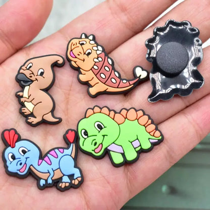 10Pcs Cartoon Dinosaur Triceratops Diplodocus ‌PVC Sandals Shoe Decorations Clog Buckle Charms Accessories Kids Birthday Present