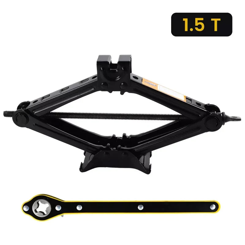 Mechanical Manual Scissor Jacks With Stabilizer Base & Ratchet Wrench For Car/SUV Tire Replacement And Emergency Roadside Repair
