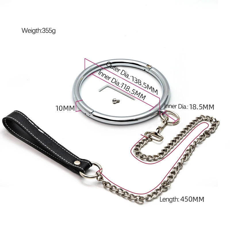BDSM Collar Metal Bondage Collar Slave, 2 Size Neck Coller Sex Slave Role Play Necklace For Women Restraint BDSM Bondage Toys