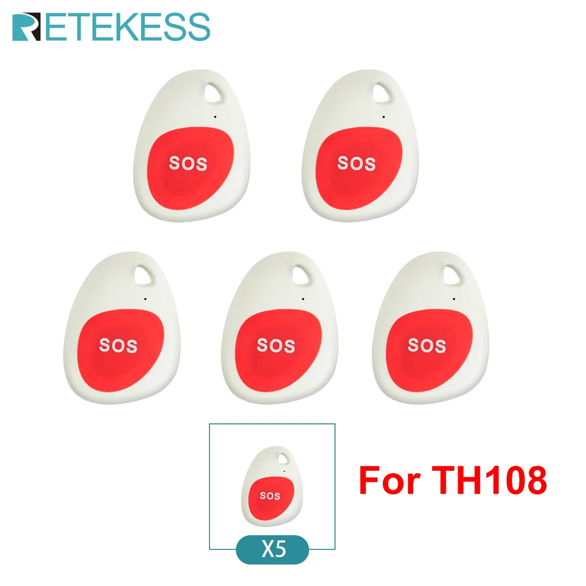 RETEKESS Caregiver Pager Emergency SOS Medical Alert System TH108 Screen Receiver SOS Call Buttons For Patients Hosptial Clinic